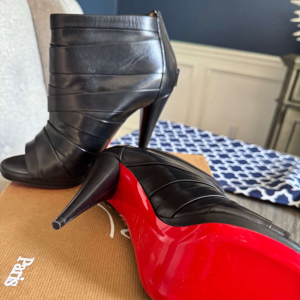 Louboutin peep toe booties: BRAND NEW
